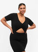 Kurzes Kleid mit Cut-out-Teil, Black, Model image number 2