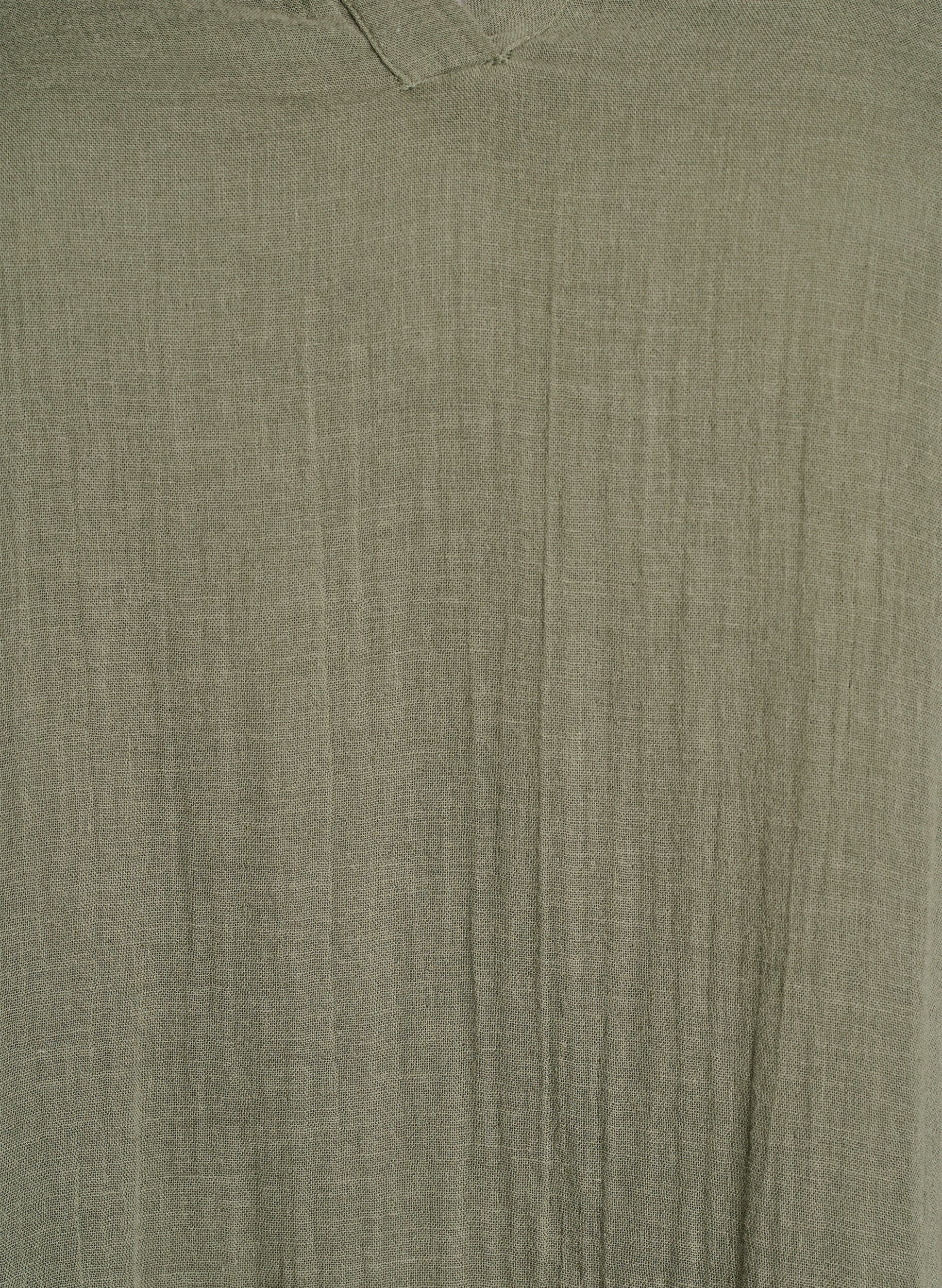 Zizzi Kurzes A-Linien-Kleid aus Baumwollmusselin, Gr&uuml;n, Packshot image number 2