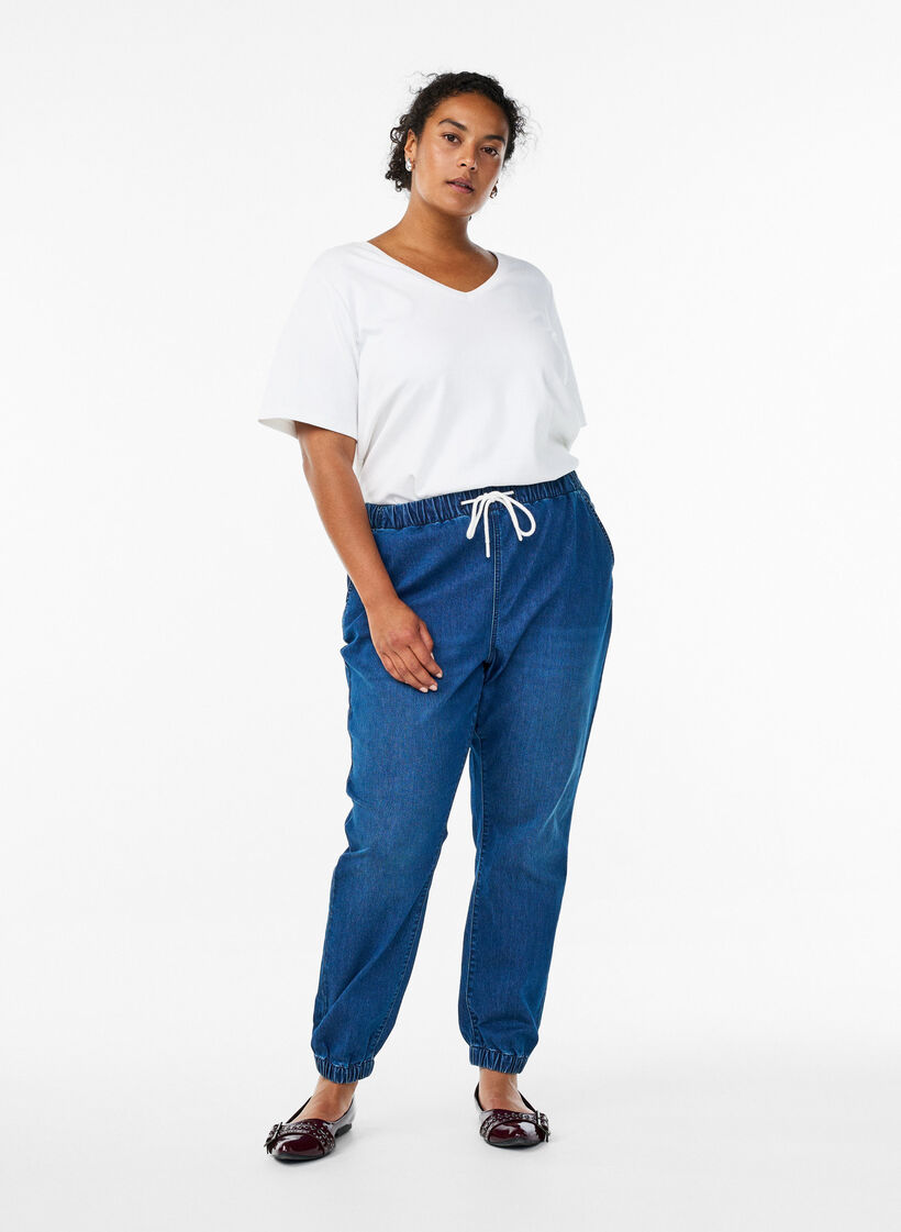 Jeans-Jogginghose mit Taschen, Blau, Model image number 1