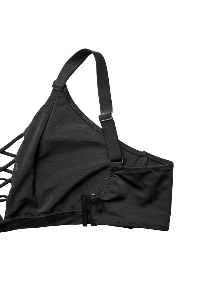 Bikini-Top mit Bänderdetail, Schwarz, Packshot image number 3