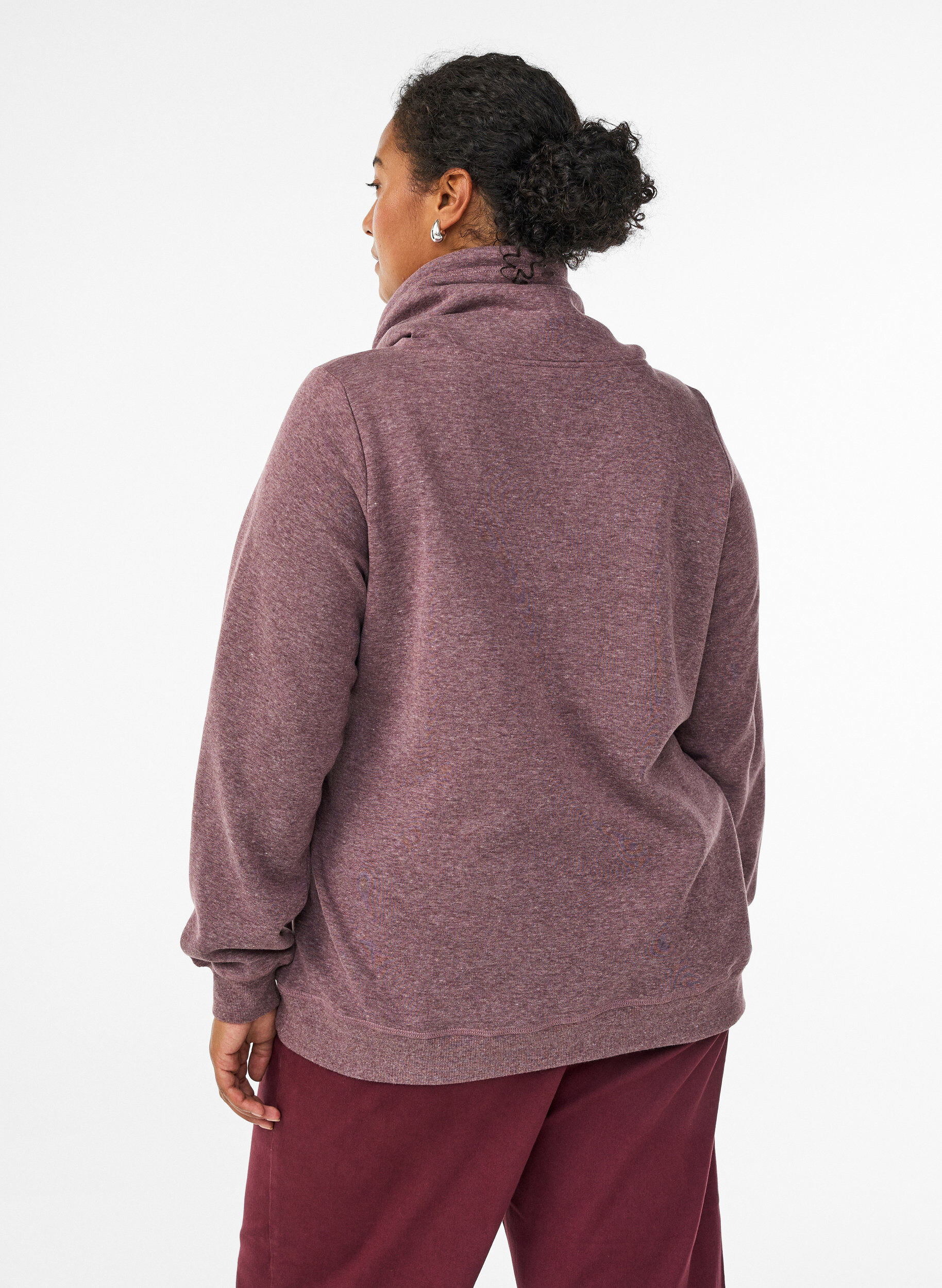 ZizziSweatshirt mit Stehkragen und Taschen, Rot, Model image number 2