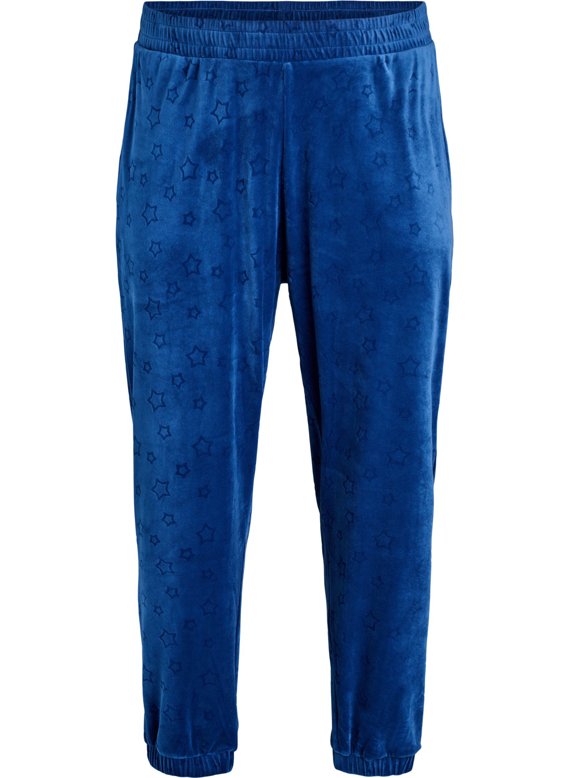 Velourhose mit gepr&auml;gtem Muster