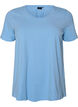 Einfarbiges basic T-Shirt aus Baumwolle, Blau, Packshot image number 0
