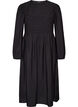 Midikleid aus Viskose mit Smock, Schwarz, Packshot image number 0