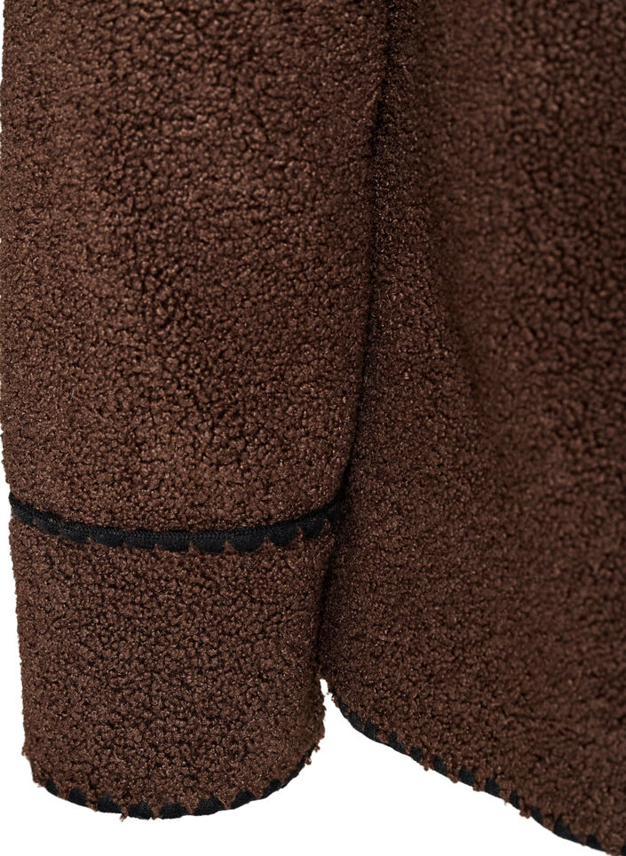 Teddyjacke mit Kontrastdetails, Braun, Packshot image number 4