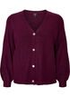 Strickjacke mit V-Ausschnitt und Rippstruktur, Lila, Packshot image number 0