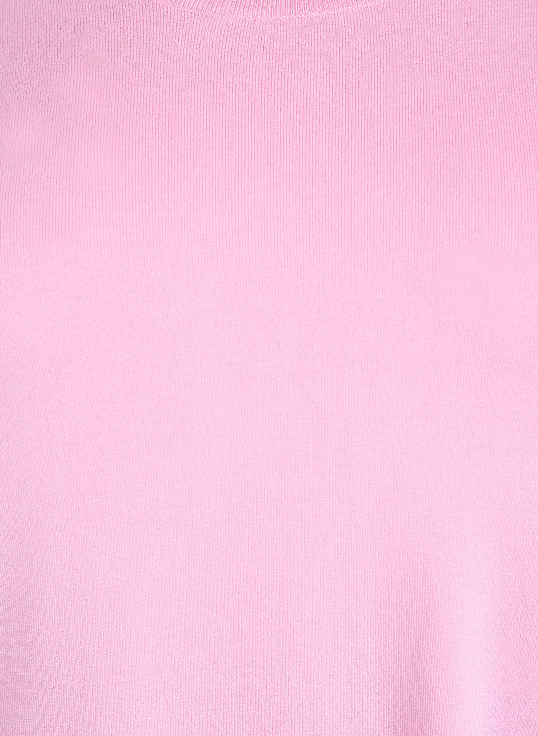 Zizzi Kurz&auml;rmelige Strickbluse aus Viskose, Pink, Packshot image number 2