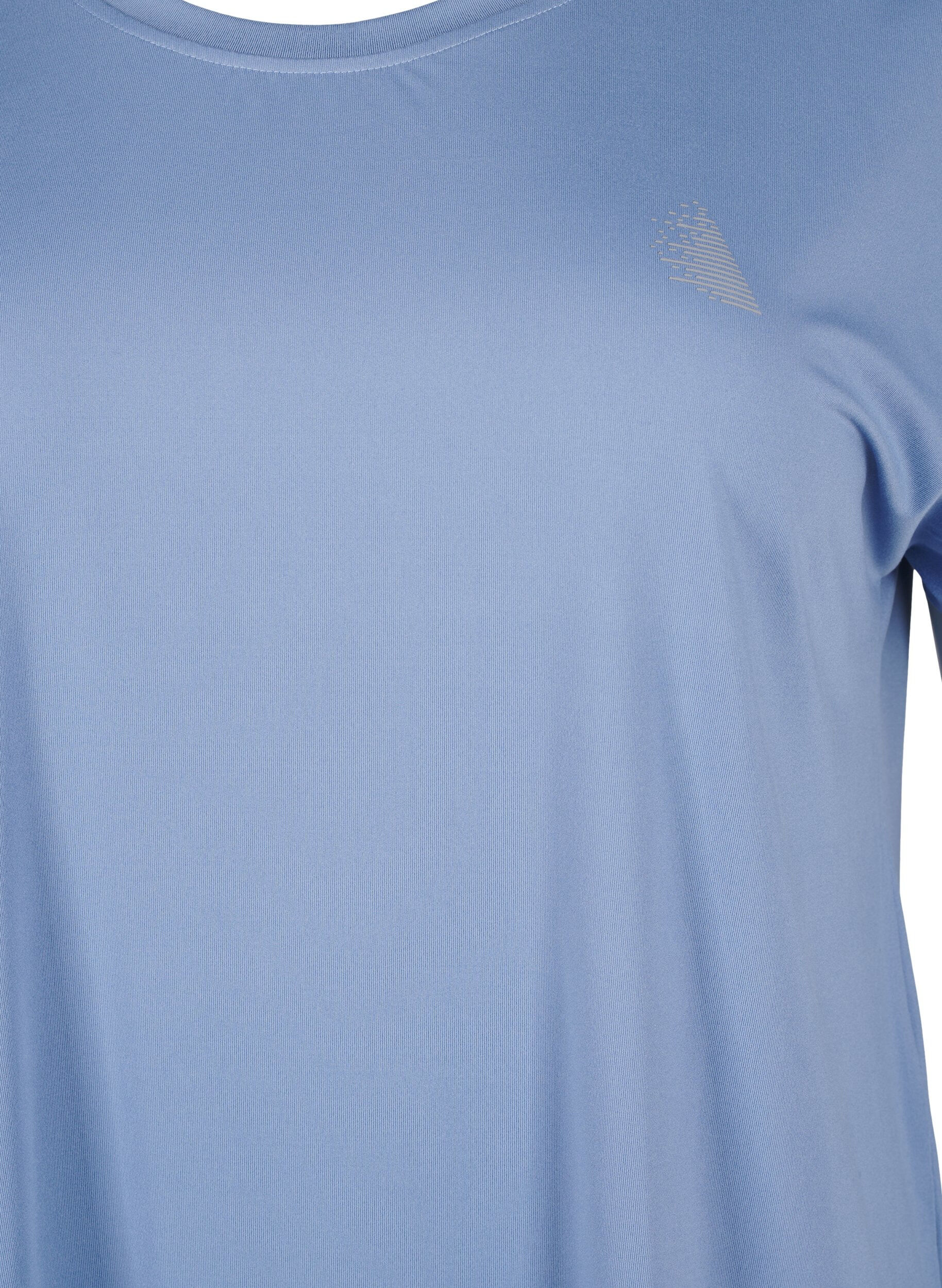 Zizzi Einfarbiges Trainings-T-Shirt, Blau, Packshot image number 2