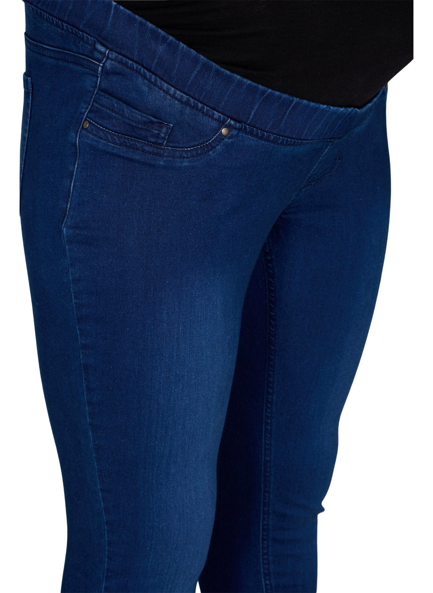 Zizzi Schwangerschafts-Jeggings aus Baumwollmischung, Blau, Packshot image number 2