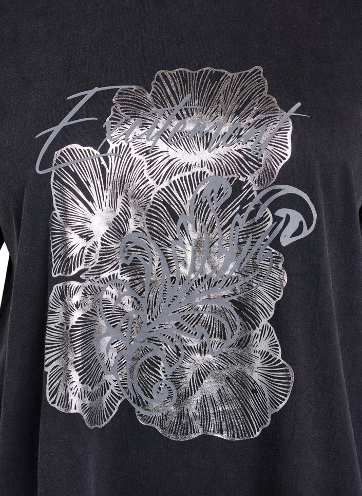 T-Shirt aus Bio-Baumwolle mit coolem Print, Grau, Packshot image number 2