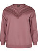 Sweatshirt mit Rüschen und Häkeldetail, Rose Brown, Packshot image number 0