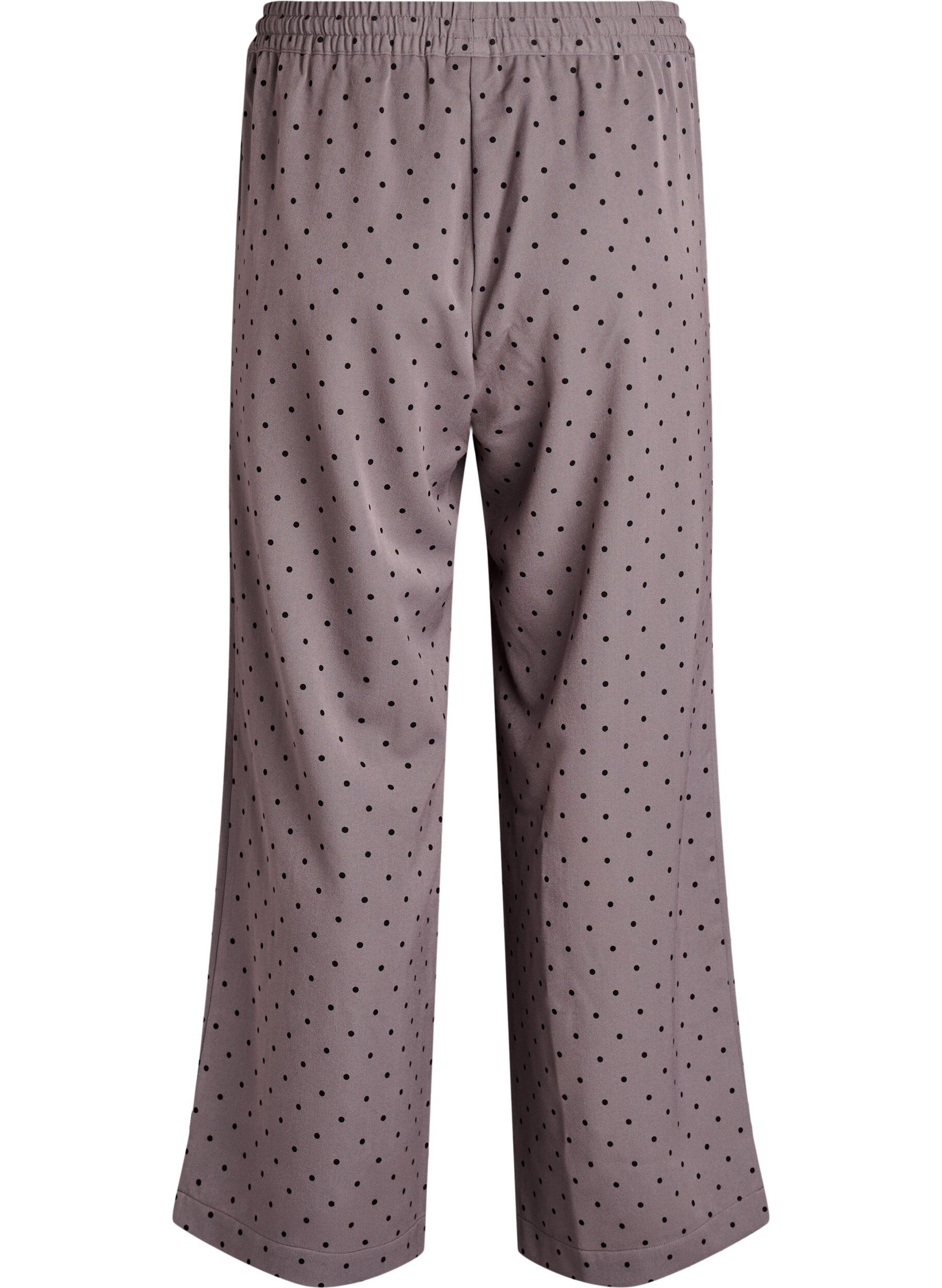 Zizzi Weite Hose mit hoher Taille, Grau, Packshot image number 1