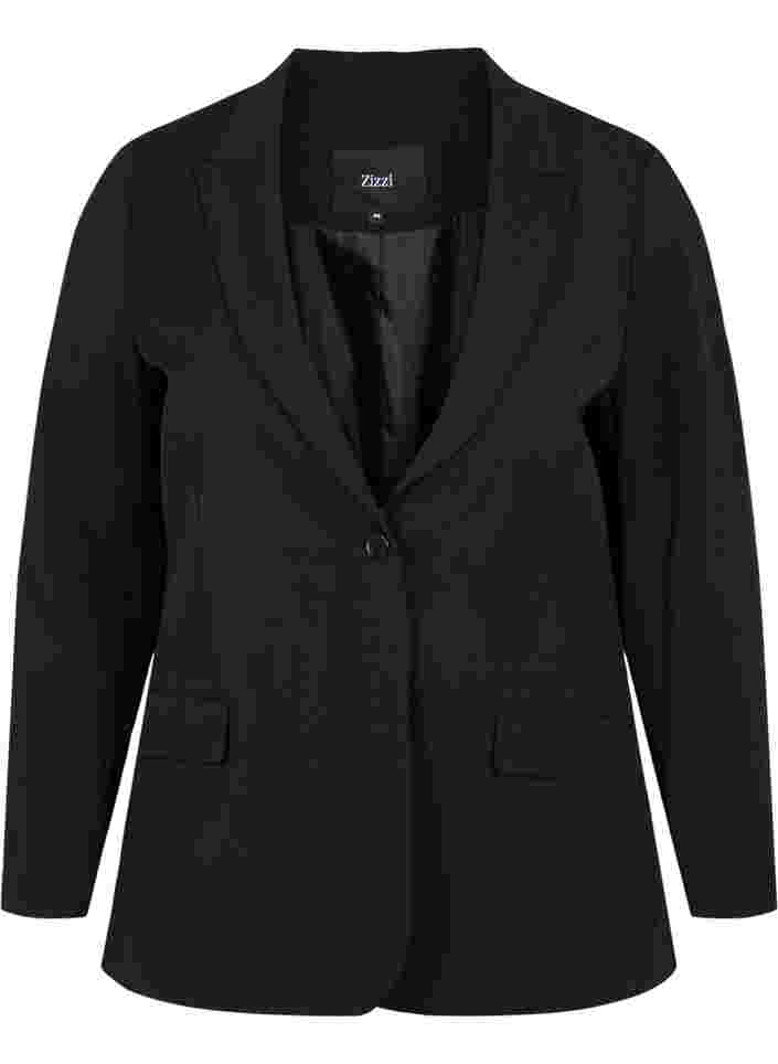 Klassischer Blazer mit Taschen, Black, Packshot image number 0