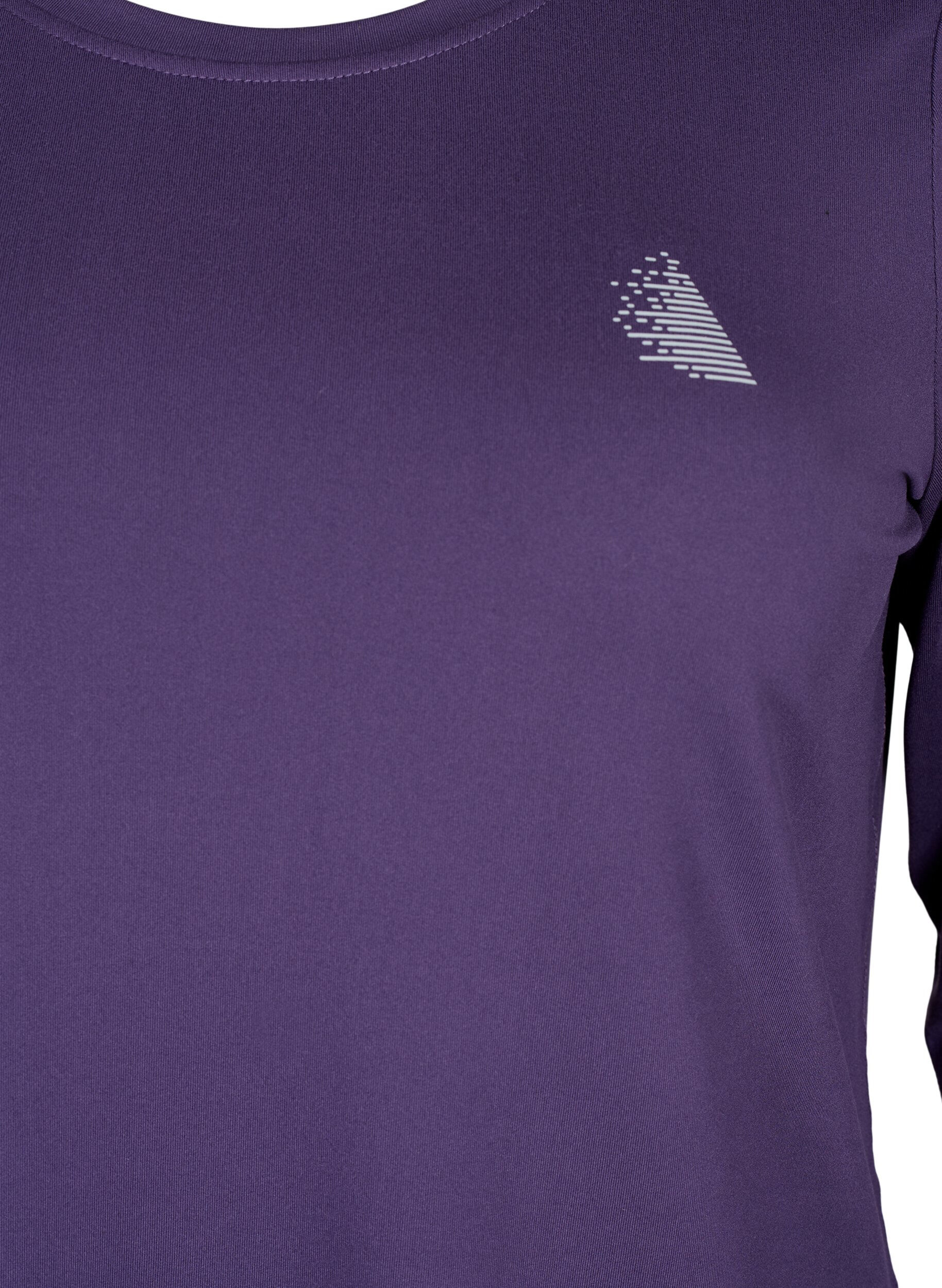 Zizzi Lang&auml;rmeliges Trainingsshirt, Purple Plumeria, Packshot image number 2