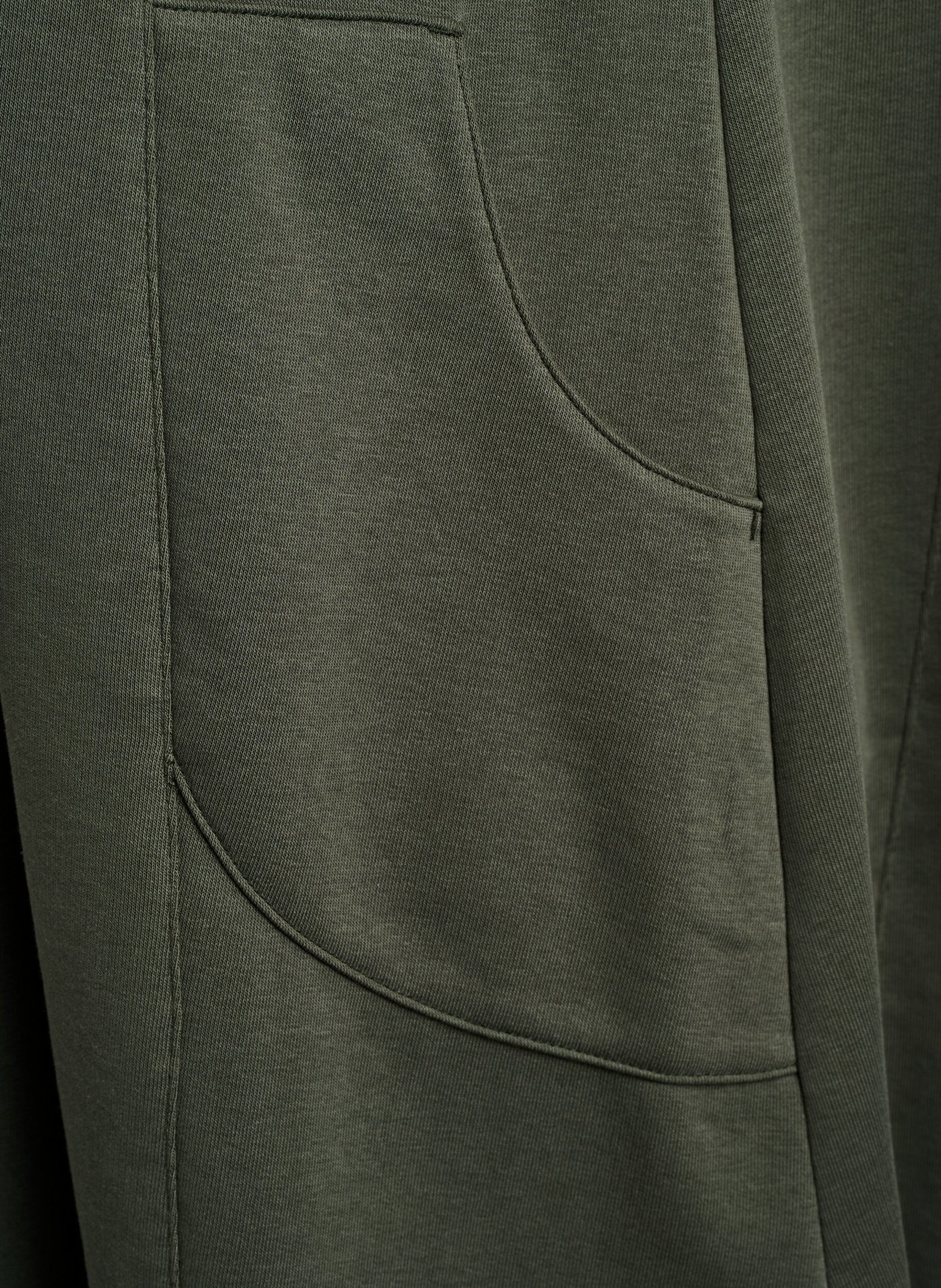 Zizzi Jerseykleid mit kurzen &Auml;rmeln und Taschen, Gr&uuml;n, Packshot image number 3