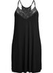 Nachthemd aus Viskose mit Spitzendetails und ohne Ärmel, Schwarz, Packshot image number 0