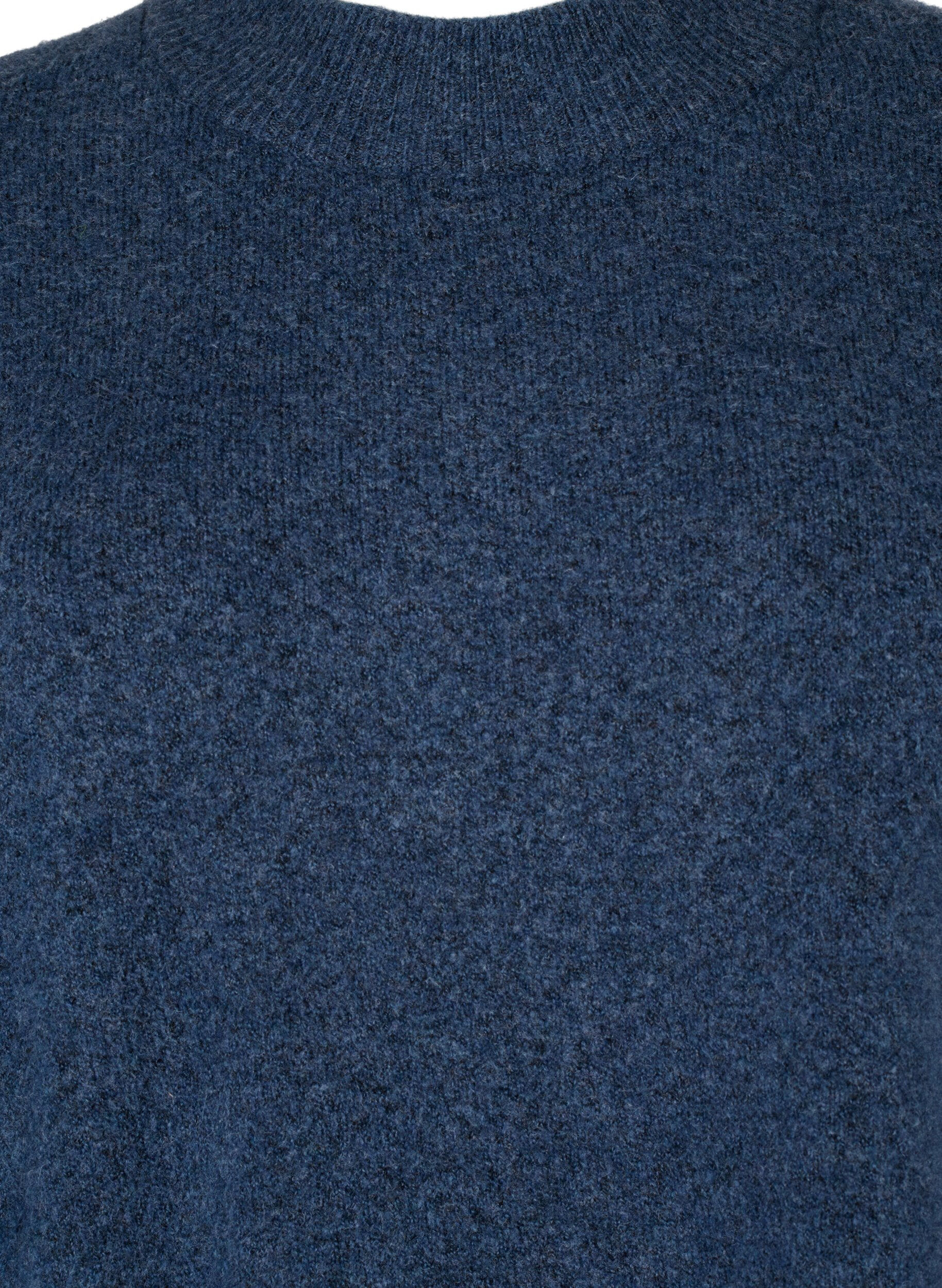 Zizzi Lange Strickbluse mit langen &Auml;rmeln, Bering Sea Mel., Packshot image number 2