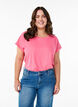 Kurz&auml;rmliges T-Shirt aus einer Baumwollmischung, Pink, Model image number 0