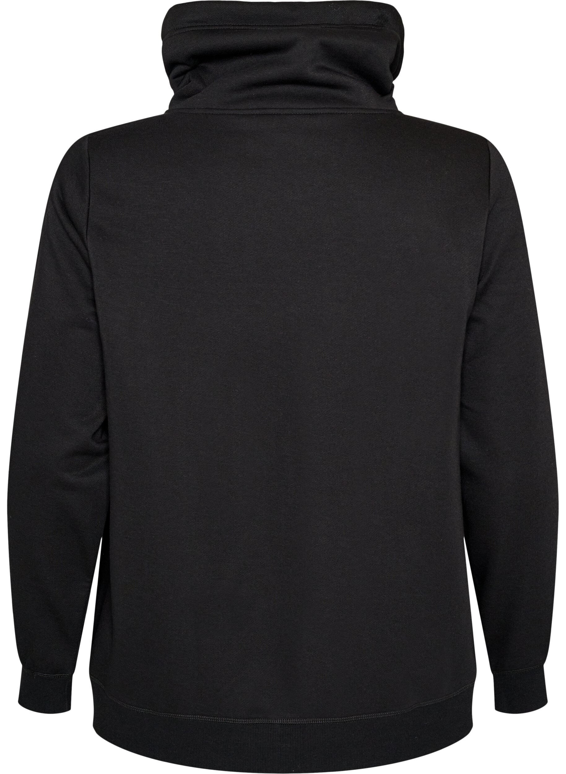 ZizziSweatshirt mit Stehkragen und Taschen, Schwarz, Packshot image number 1