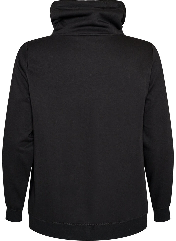 Sweatshirt mit Stehkragen und Taschen, Schwarz, Packshot image number 1