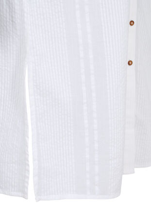 Hemdkleid aus Baumwolle mit 3/4-Ärmeln, Bright White, Packshot image number 3