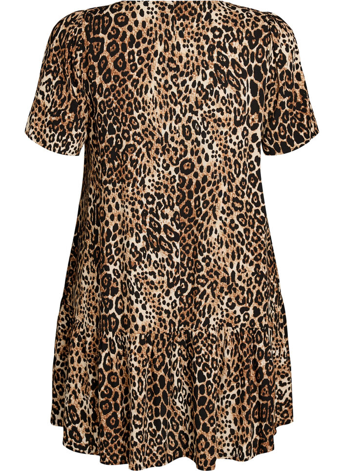 Kleid aus Viskose mit Schnittlinie, Braun, Packshot image number 1