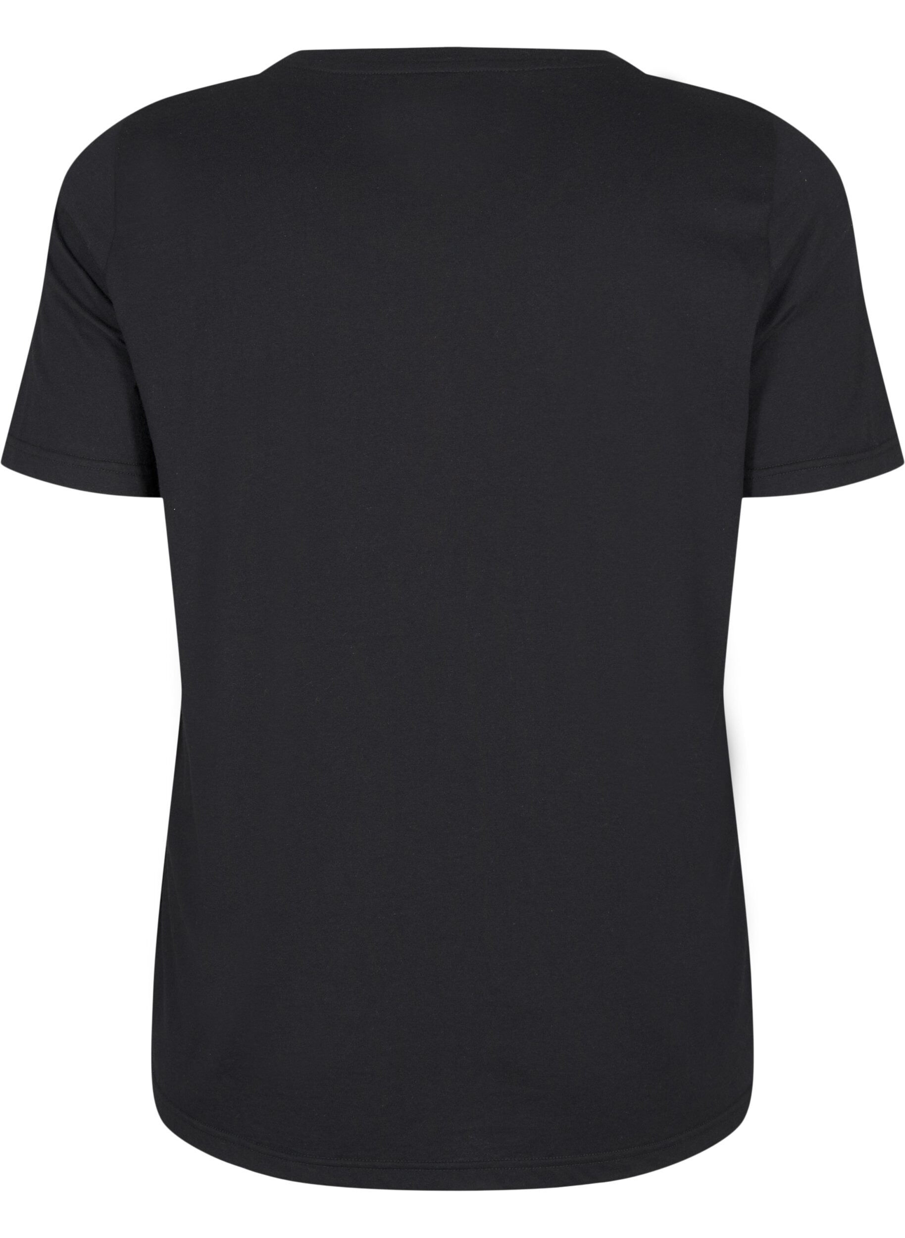 Zizzi FLASH - T-Shirt mit Motiv, Black Gold Faith, Packshot image number 1