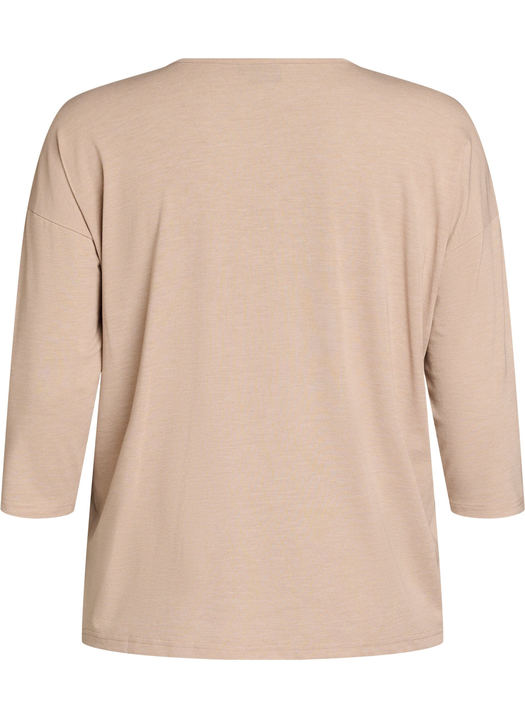 ZizziBluse aus Jersey mit 3/4-&Auml;rmeln, Beige, Packshot image number 1