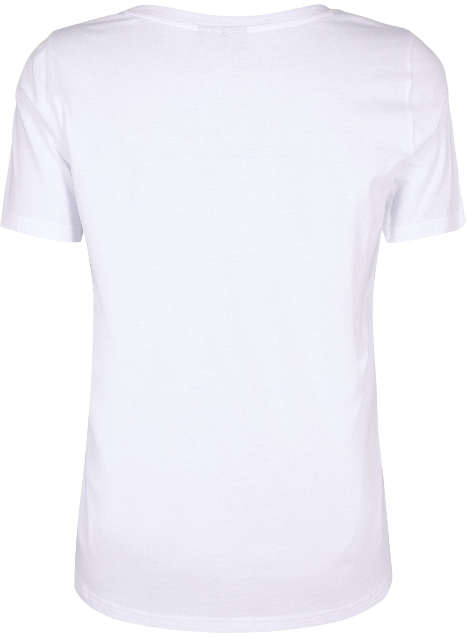 Zizzi Baumwoll-T-Shirt mit Motiv, B. White w. Face, Packshot image number 1