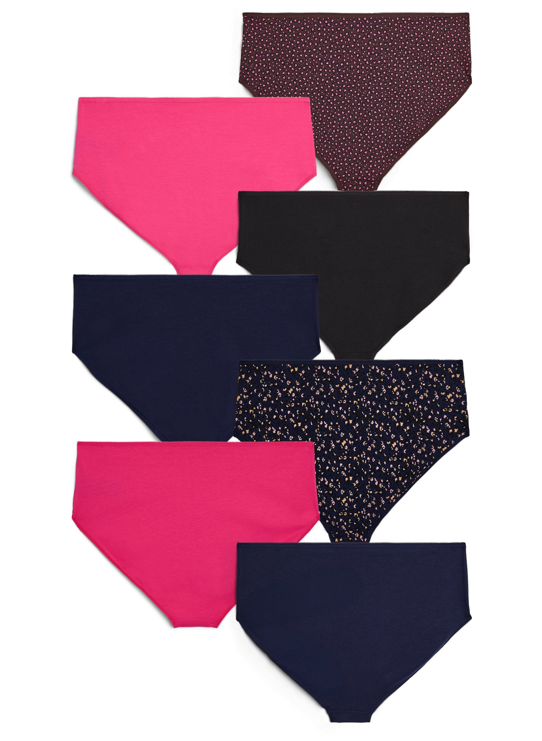 Zizzi7er-Pack Slips mit normaler Taillenh&ouml;he, Pink, Packshot image number 1