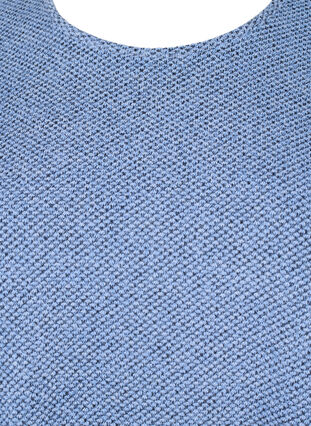 Melange Bluse mit rund um den Neck und langen Ärmel, Blue Bonnet, Packshot image number 2