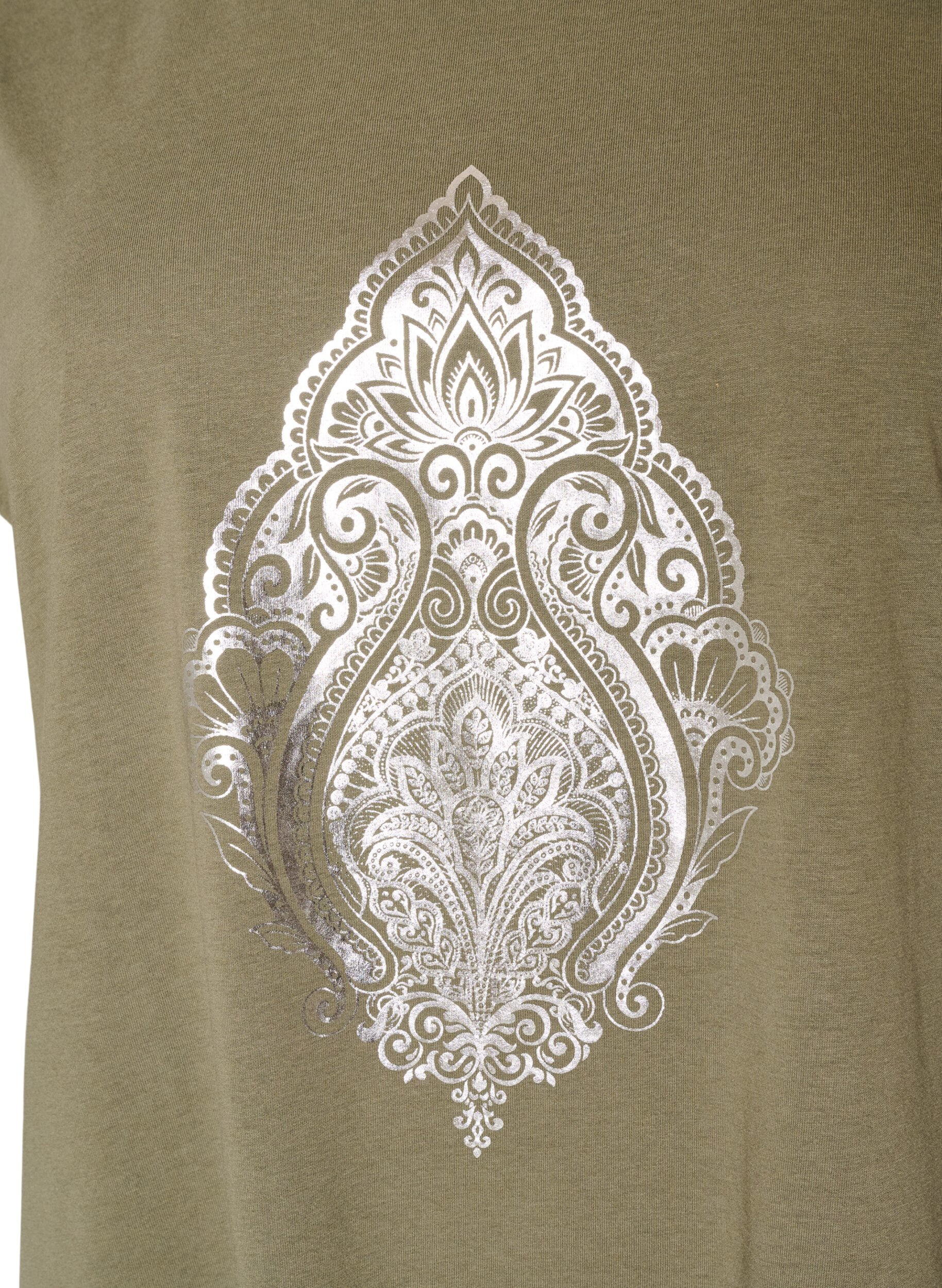 ZizziT-Shirt mit dekorativem Frontprint, Gr&uuml;n, Packshot image number 2