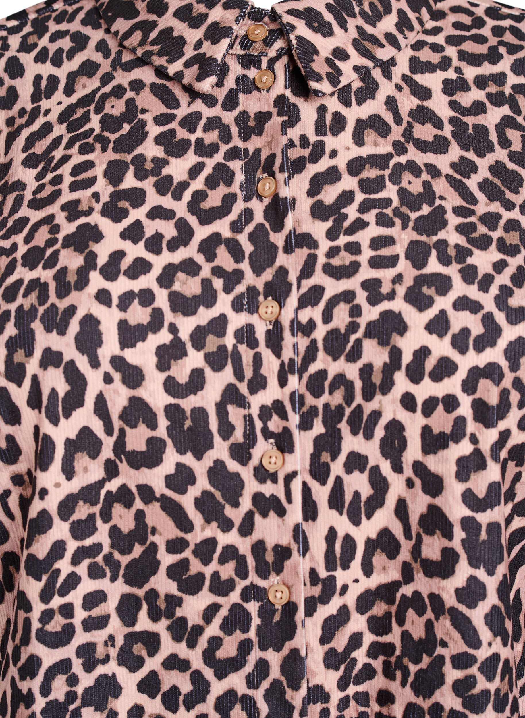 Zizzi Kleid aus Samt mit Leopardenmuster, Braun, Packshot image number 2