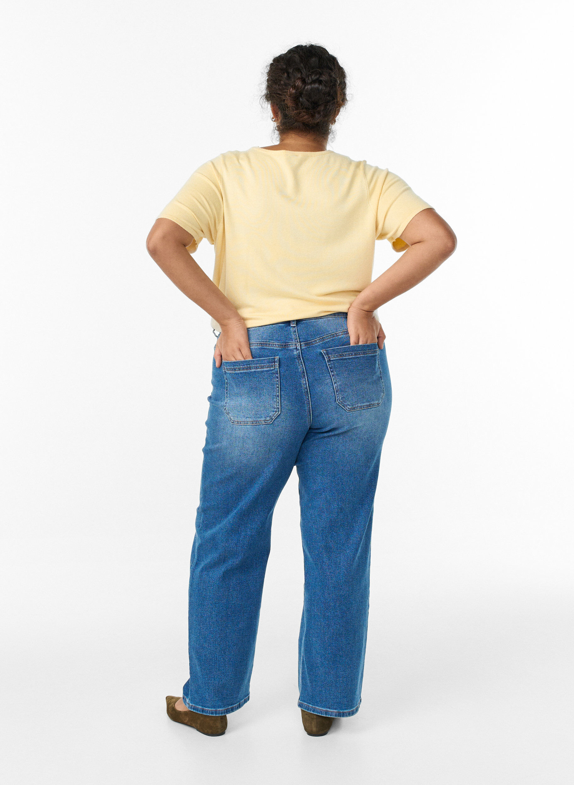 ZizziJeans mit Vordertaschen und geraden Beinen, Blau, Model image number 1