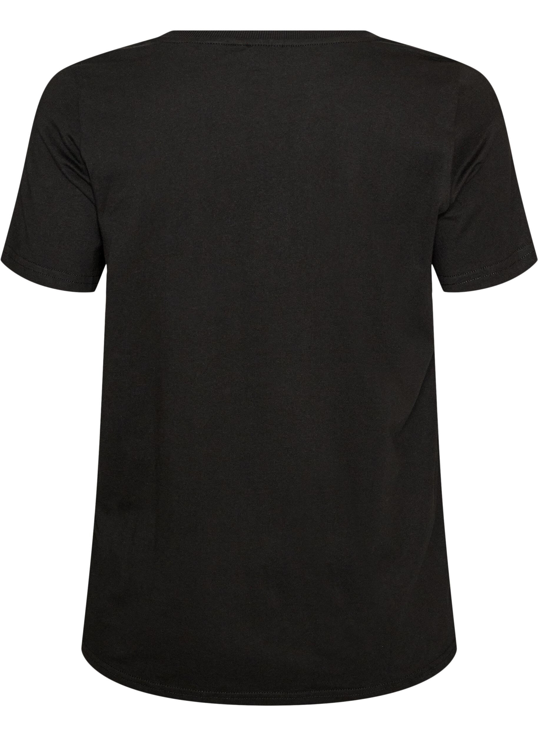 ZizziWeihnachts-T-Shirt aus Bio-Baumwolle, Schwarz, Packshot image number 1