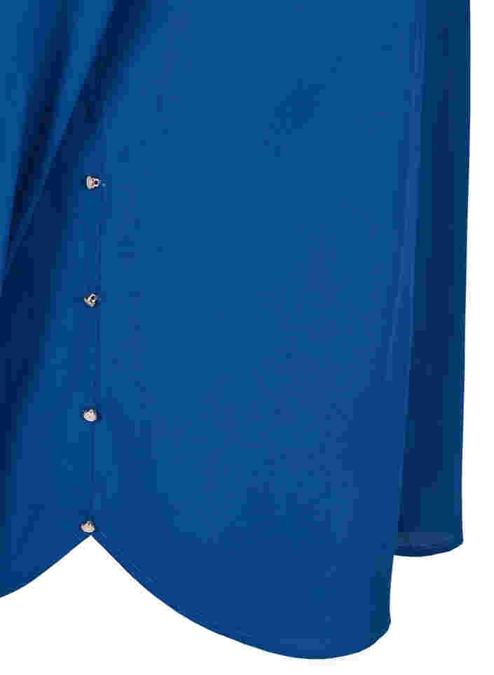 Langarmhemd mit Rüschenkragen, Estate Blue, Packshot image number 3