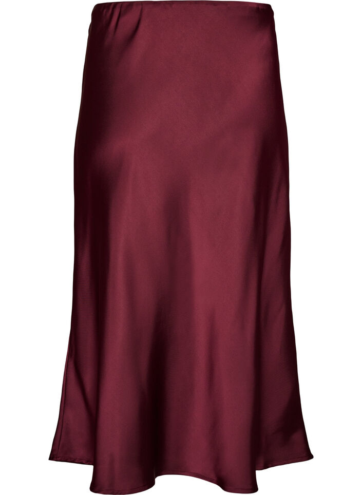 Midirock aus Satin, Rot, Packshot image number 1