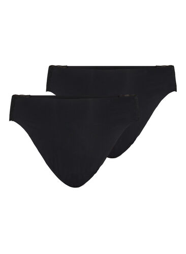 2-pack Brazilian Slip mit normaler Taille, Black, Packshot image number 0
