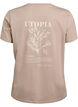 T-Shirt mit Textaufdruck und Rundhalsausschnitt, Braun, Packshot image number 1