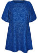 Kleid aus Jacquard mit Puff&auml;rmeln und A-Linie, Blau, Packshot image number 0