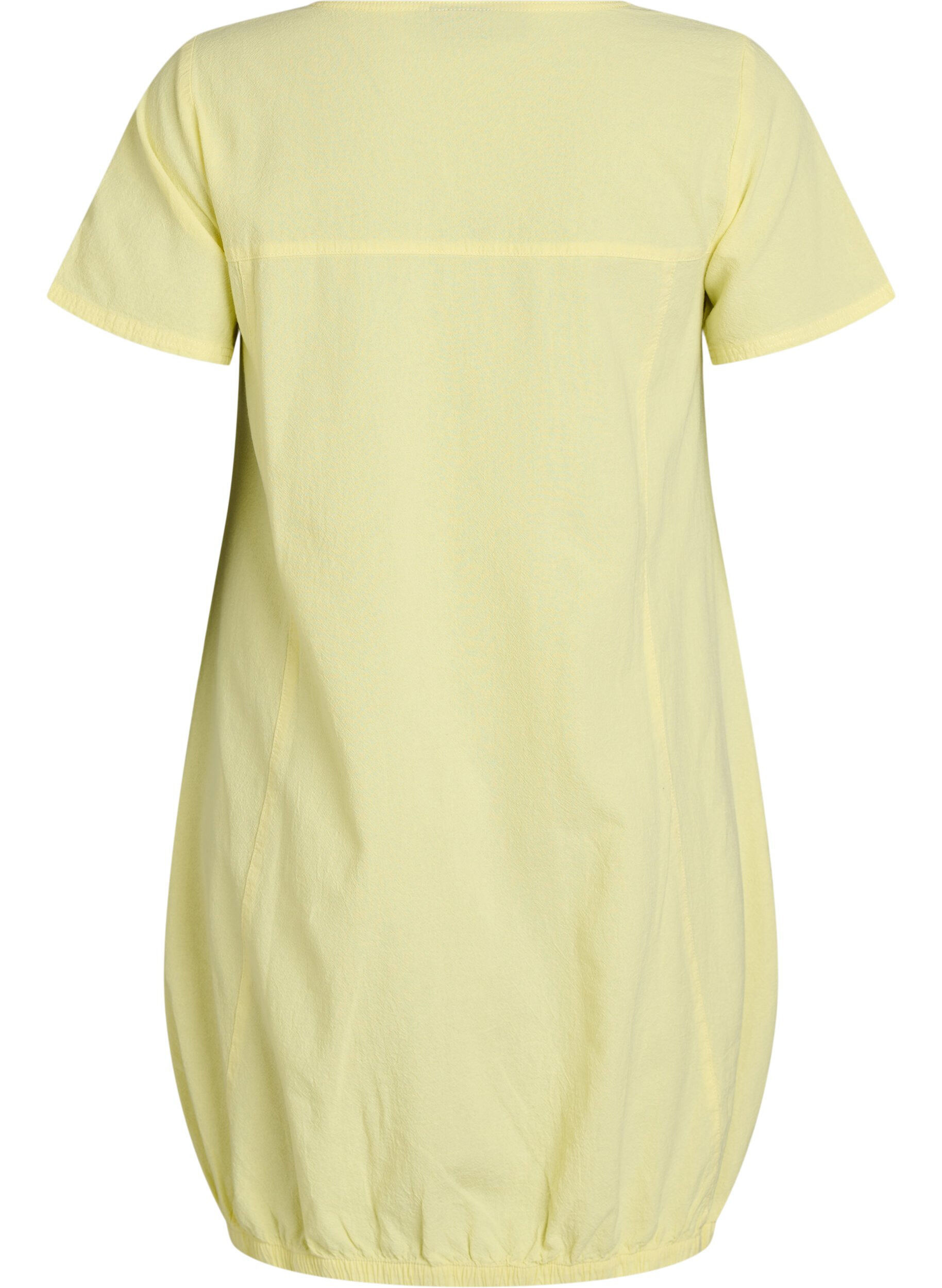 ZizziKurzarm Kleid aus Baumwolle, Gelb, Packshot image number 1
