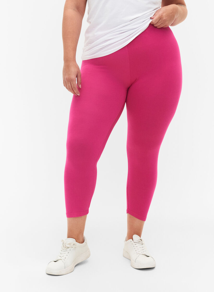 Basic 3/4-Leggings aus Viskose, Pink, Model image number 0