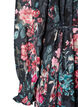 Gebl&uuml;mtes Midikleid mit Webstruktur und Bindeg&uuml;rtel, Schwarz, Packshot image number 3