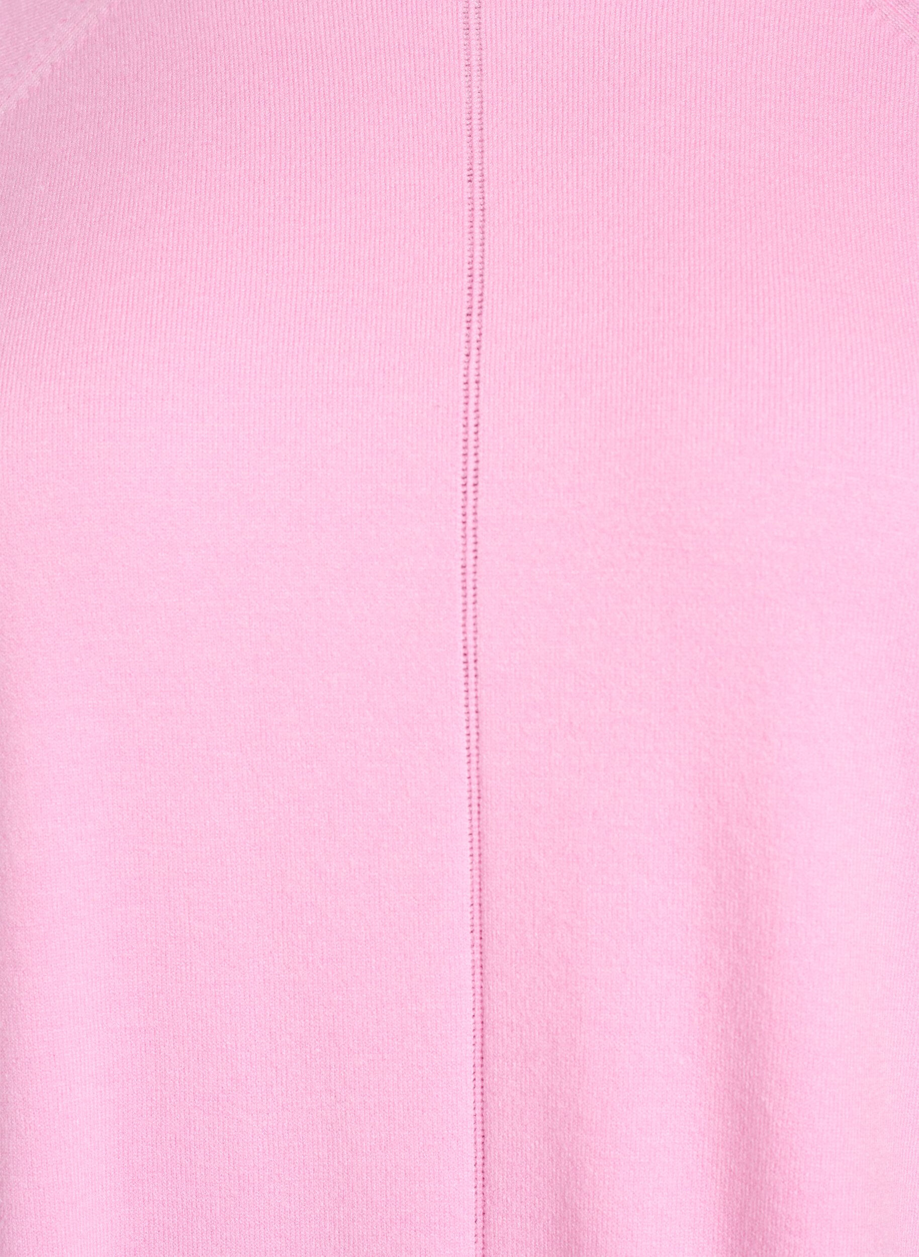 Zizzi Strickbluse mit Rundhalsausschnitt und Strickmuster, Pink, Packshot image number 2
