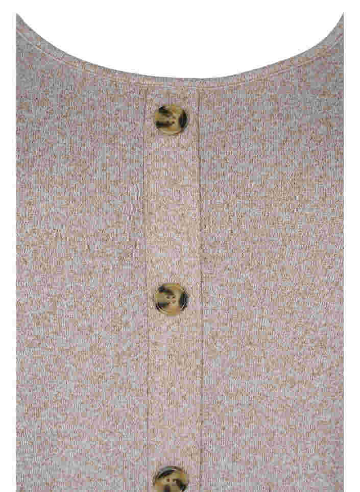 Bluse mit Knöpfen und 3/4-Ärmeln, Umber Melange, Packshot image number 2