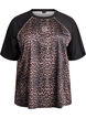 Trainingsshirt mit Leoprint und Raglan&auml;rmeln, Braun, Packshot image number 0