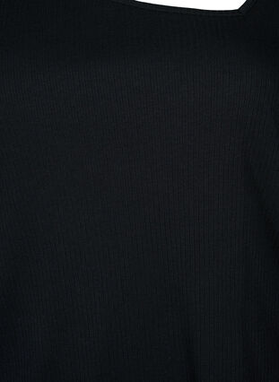 Langärmliges T-Shirt mit asymmetrischer Schnitt, Black, Packshot image number 2