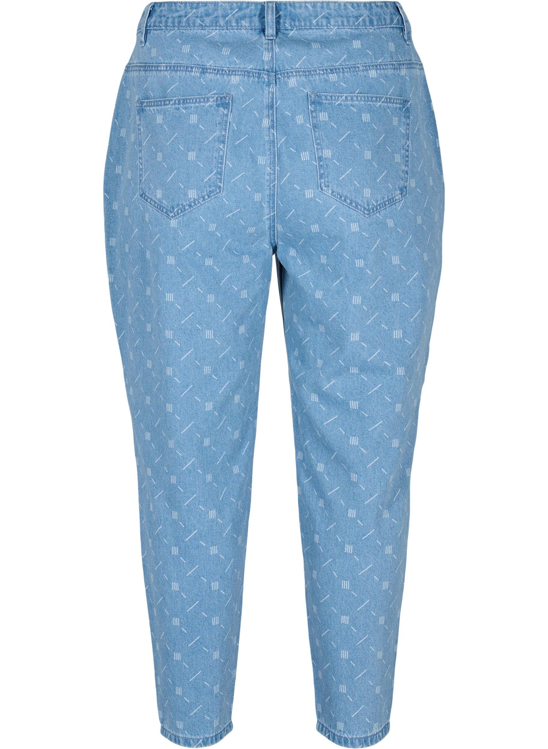 Zizzi Mille Mom Fit Jeans mit Print, Light blue denim, Packshot image number 1