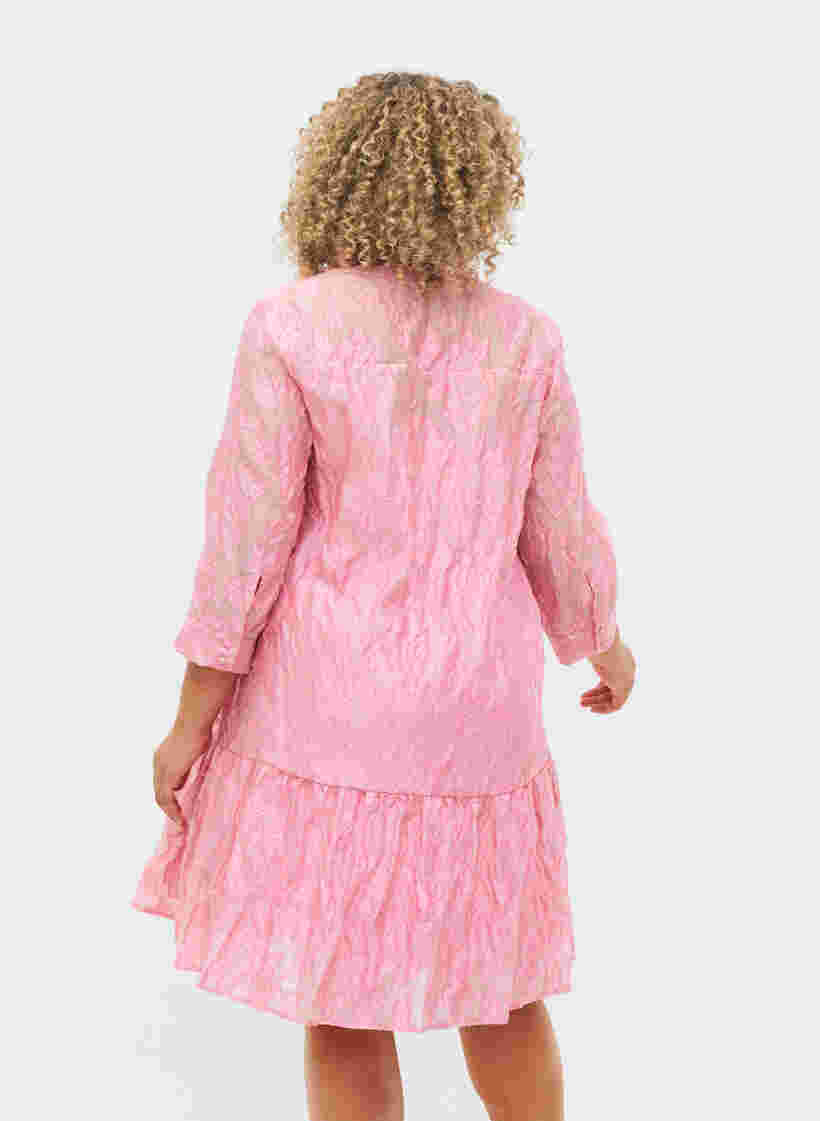 A-Linie Jacquard-Kleid mit Rüschen, Cashmere Rose, Model image number 1