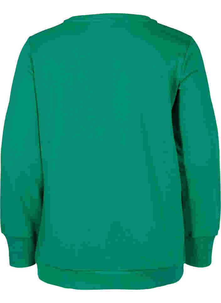 Baumwollsweatshirt mit Textprint, Jolly Green, Packshot image number 1